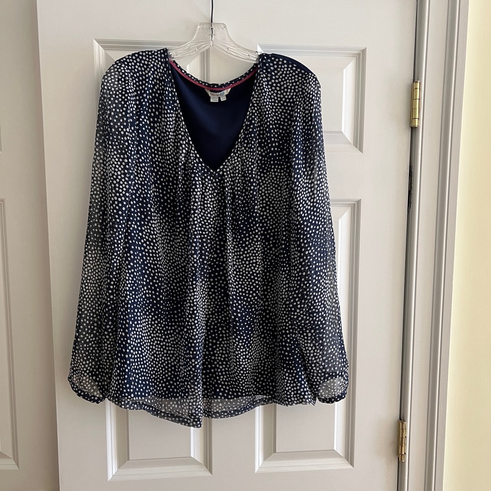 Beautifully Draping Sheer Navy Layered Top